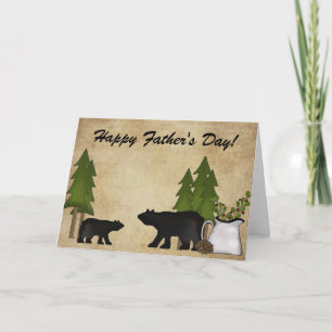 Rustic Country Mountain Bears Father's Day Card
