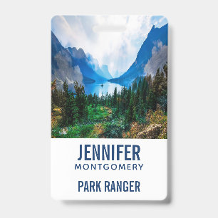 Rustic Country Mountains Nature Scene Photography ID Badge