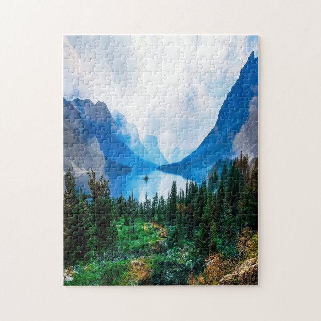 Rustic Country Mountains Nature Scene Photography Jigsaw Puzzle (Vertical)