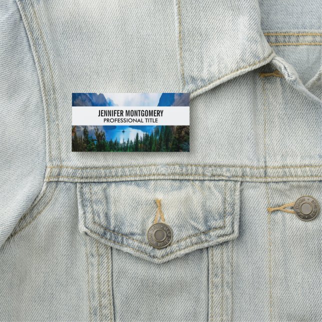 Rustic Country Mountains Nature Scene Photography Name Tag (In Situ)