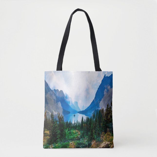 Rustic Country Mountains Nature Scene Photography Tote Bag (Front)
