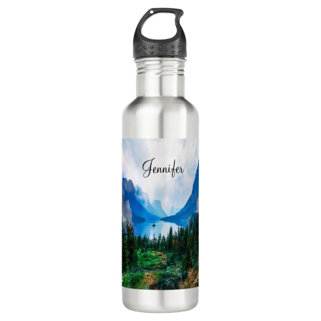 Rustic Country Mountains Scenic Nature 710 Ml Water Bottle (Front)