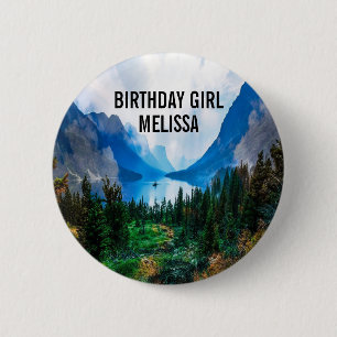 Rustic Country Mountains Scenic Nature Birthday 6 Cm Round Badge