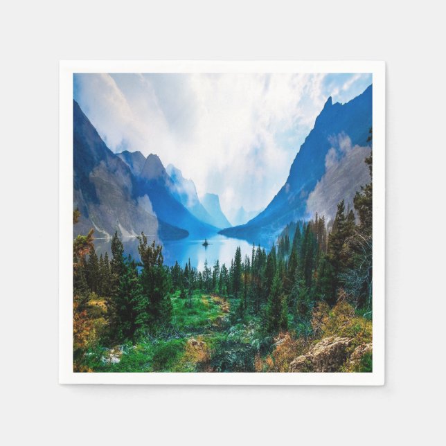 Rustic Country Mountains Scenic Nature Napkin (Front)