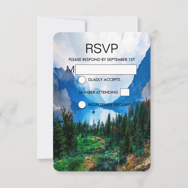 Rustic Country Mountains Scenic Nature RSVP Card (Front)