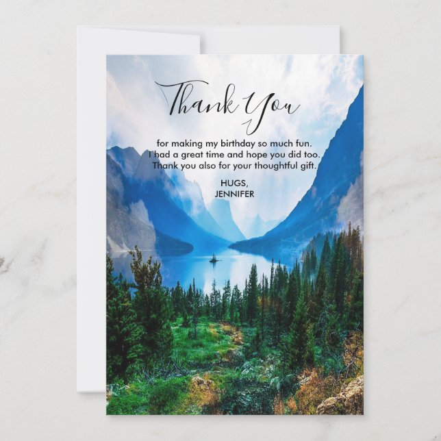 Rustic Country Mountains Scenic Nature Thank You (Front)