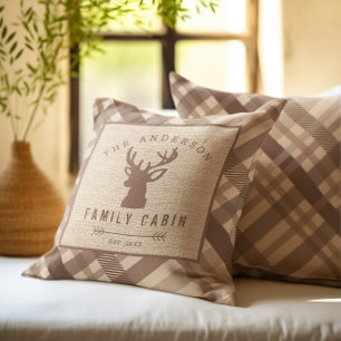Rustic Country Name Cabin in the Woods Cushion