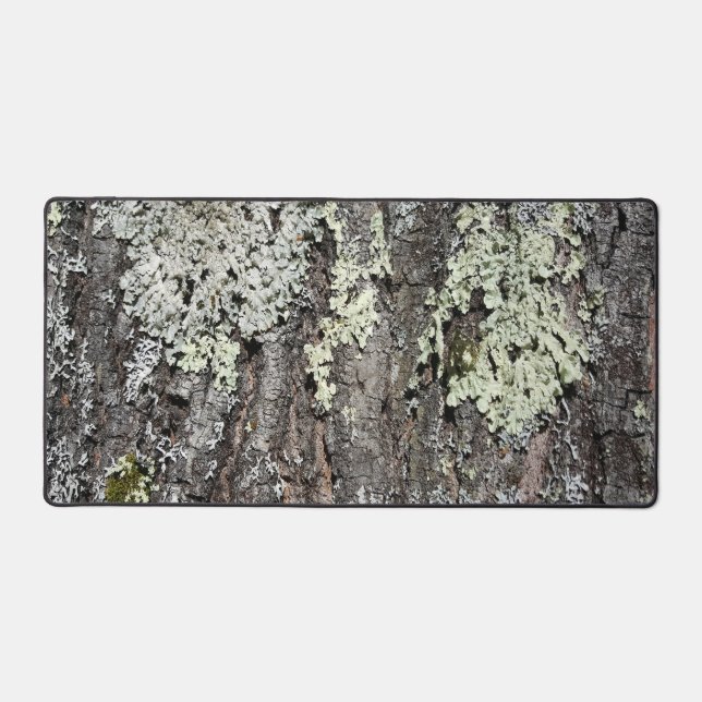 Rustic Country Nature Mossy Bark Oak Tree Photo Desk Mat (Front)