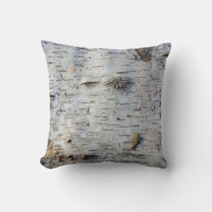 Rustic Country Nature Old Birch Bark Photo Cushion
