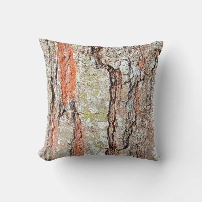 Rustic Country Nature Old Oak Tree Bark Photo Cushion (Front)