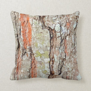 Rustic Country Nature Old Oak Tree Bark Photo Cushion