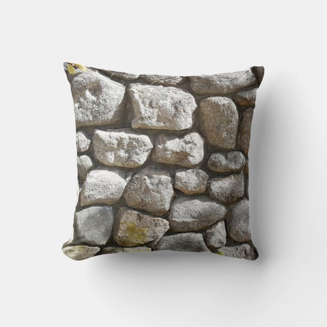 Rustic Country Nature Stone Wall Rocks Photo Cushion (Front)