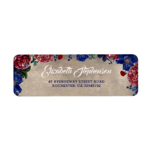 Rustic Country Navy and Burgundy Floral