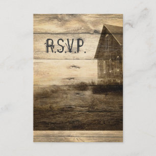 Rustic Country Old Barn Wedding RSVP response