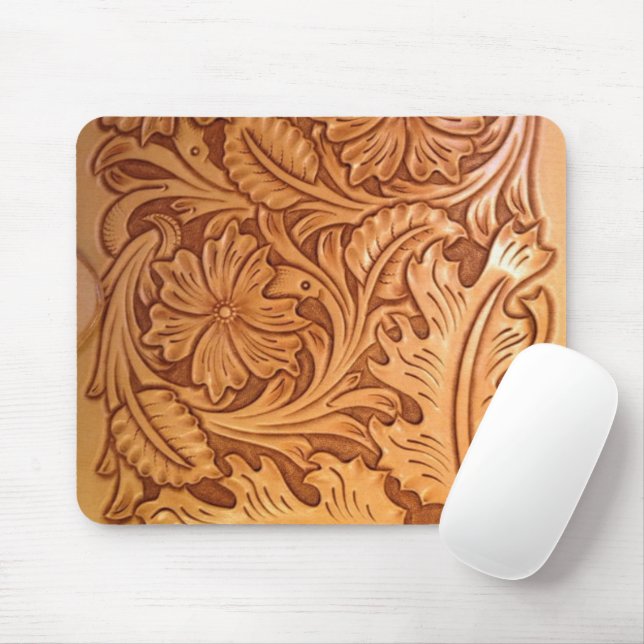 rustic country old west cowboy western leather mouse mat (With Mouse)
