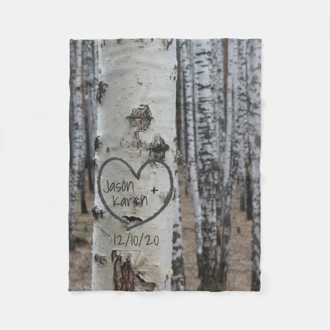 Rustic Country Personalised His and Her Names Fleece Blanket (Front)