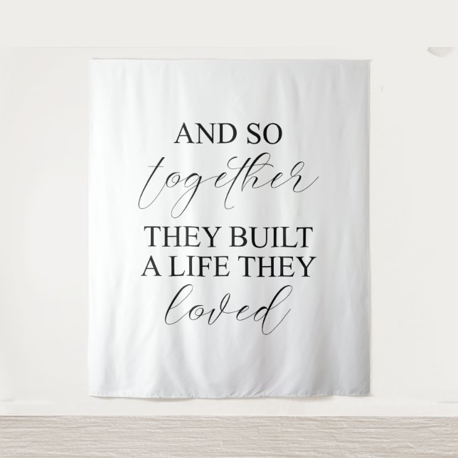 Rustic Country Personalized Wedding Banner  Tapestry (Front)