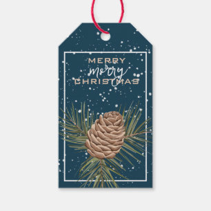 Rustic Country Pine Bough and Pinecone Christmas Gift Tags