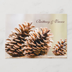 Rustic Country Pine Cones Fall Wedding Invitations