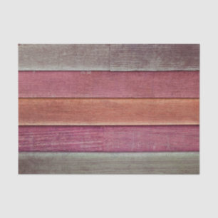 Rustic Country Pink Orange Wood Grain Texture Tissue Paper