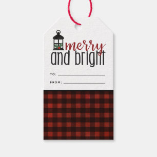 Rustic Country Plaid Farmhouse Style Christmas Gift Tags