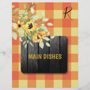 Rustic country plaid recipe organiser divider