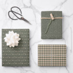 Rustic Country Plaid Snow Christmas Wrapping Paper<br><div class="desc">Rustic Country Plaid Snow Christmas Wrapping Paper - featuring green homespun plaid,  snow and handwritten noel.</div>