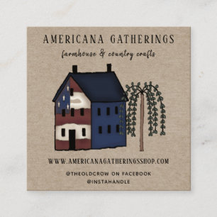 Rustic Country Primitive Americana Business Card 