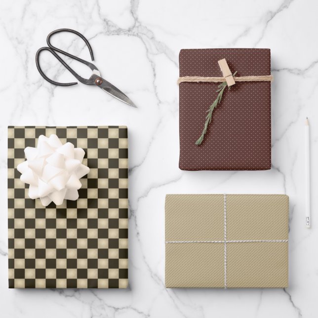 Rustic Country Primitive Checks  Wrapping Paper Sheet (Front)