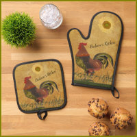 Rustic Country Proud Rooster Personalised Name