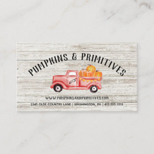 Rustic Country Pumpkin Farmhouse Wood Business Car Business Card