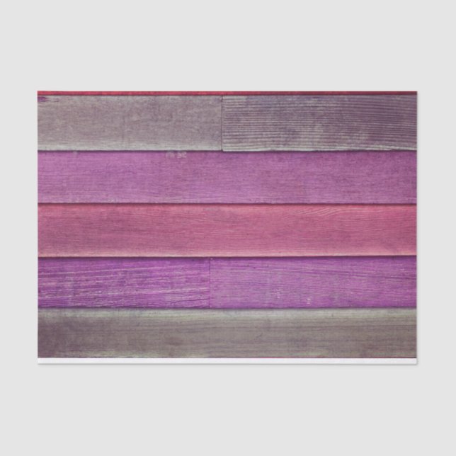 Rustic Country Purple Brown Wood Grain Texture Tissue Paper (Front)