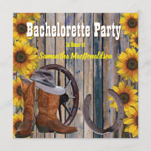 Rustic country ranch bachelorette party invitation