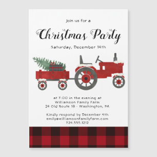 Rustic Country Red Buffalo Plaid Christmas Party