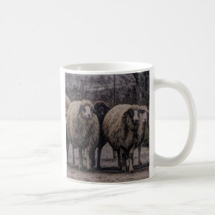 Rustic country road ranch farm herd of sheep coffee mug