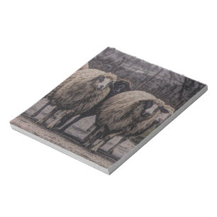 Rustic country road ranch farm herd of sheep notepad