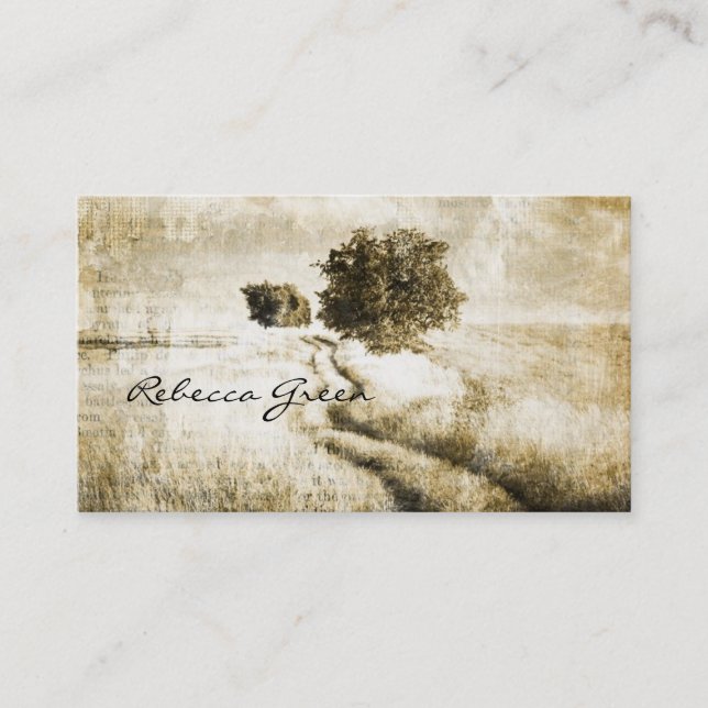 Rustic country Road western farm ranch Business Card (Front)