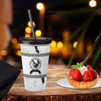 Rustic Country Rooster Chicken BW Gingham Checks