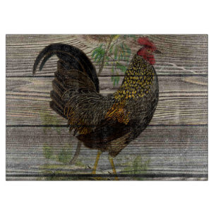 Rustic Country Rooster Kitchen Cutting Board