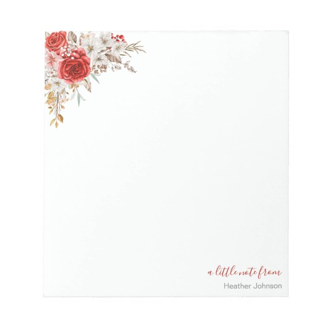 Rustic Country Rose Custom Notepad (Front)