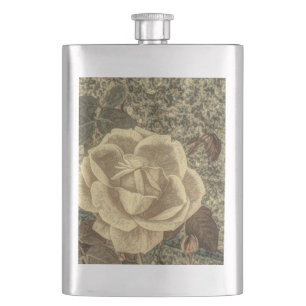 Rustic Country Rose Hip Flask
