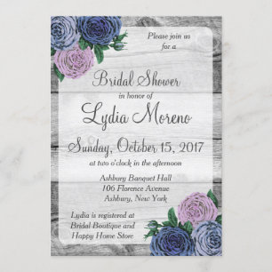 Rustic Country Roses Bridal Shower Invitation