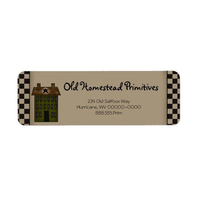 Rustic Country Saltbox House Custom Return Address (Front)