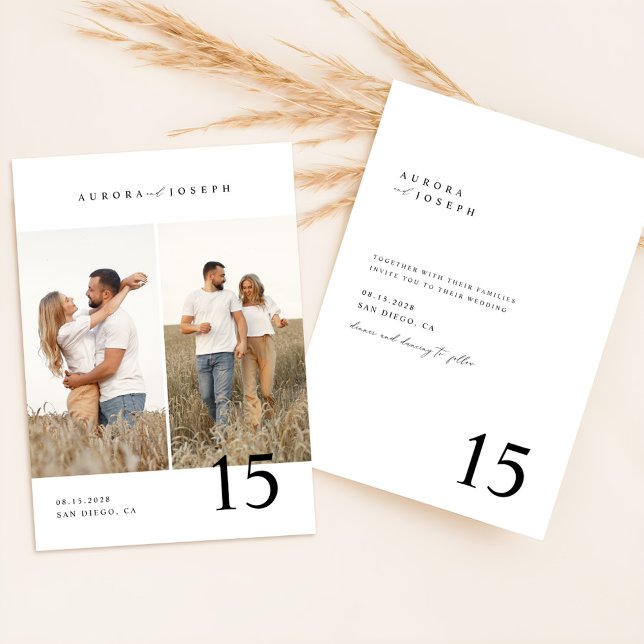 Rustic Country Script Boho Photo Wedding Invitation (Creator Uploaded)