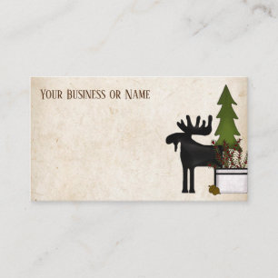 Rustic Country Silhouette Moose Business Card