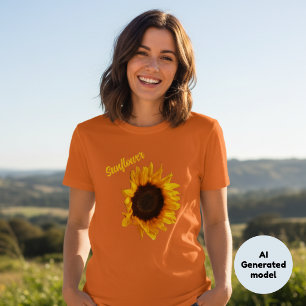 Rustic Country Sinflower Botanical photography T-Shirt