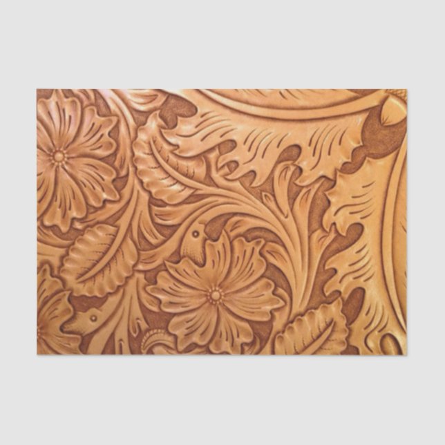 Rustic country southwest style western leather tissue paper (Front)