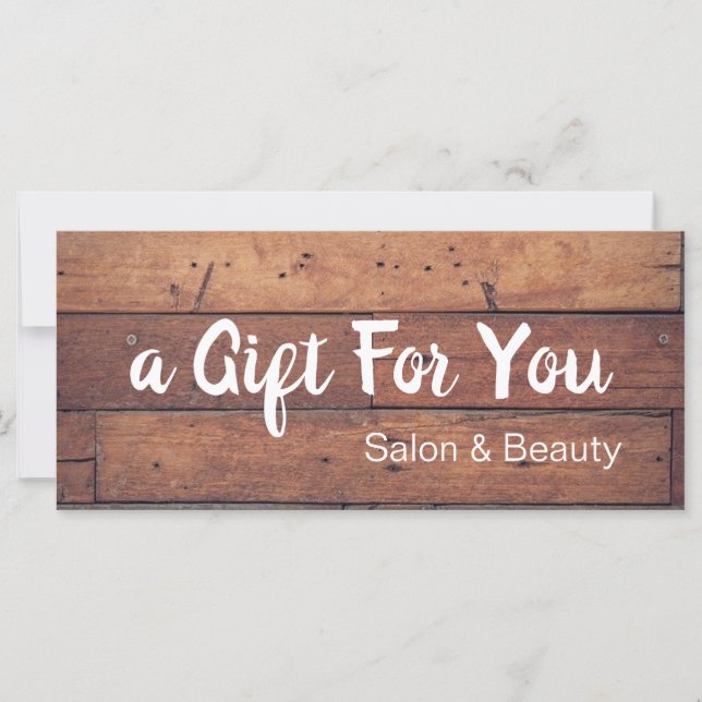 Rustic Country Stylish Salon Gift Certificate (Front)