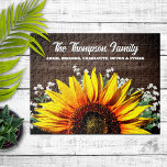 Rustic Country Sunflower Family Name Jigsaw Puzzle<br><div class="desc">Cute sunflower design on this custom,  personalised jigsaw puzzle</div>