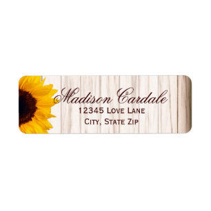 Rustic Country Sunflower Return Address Labels